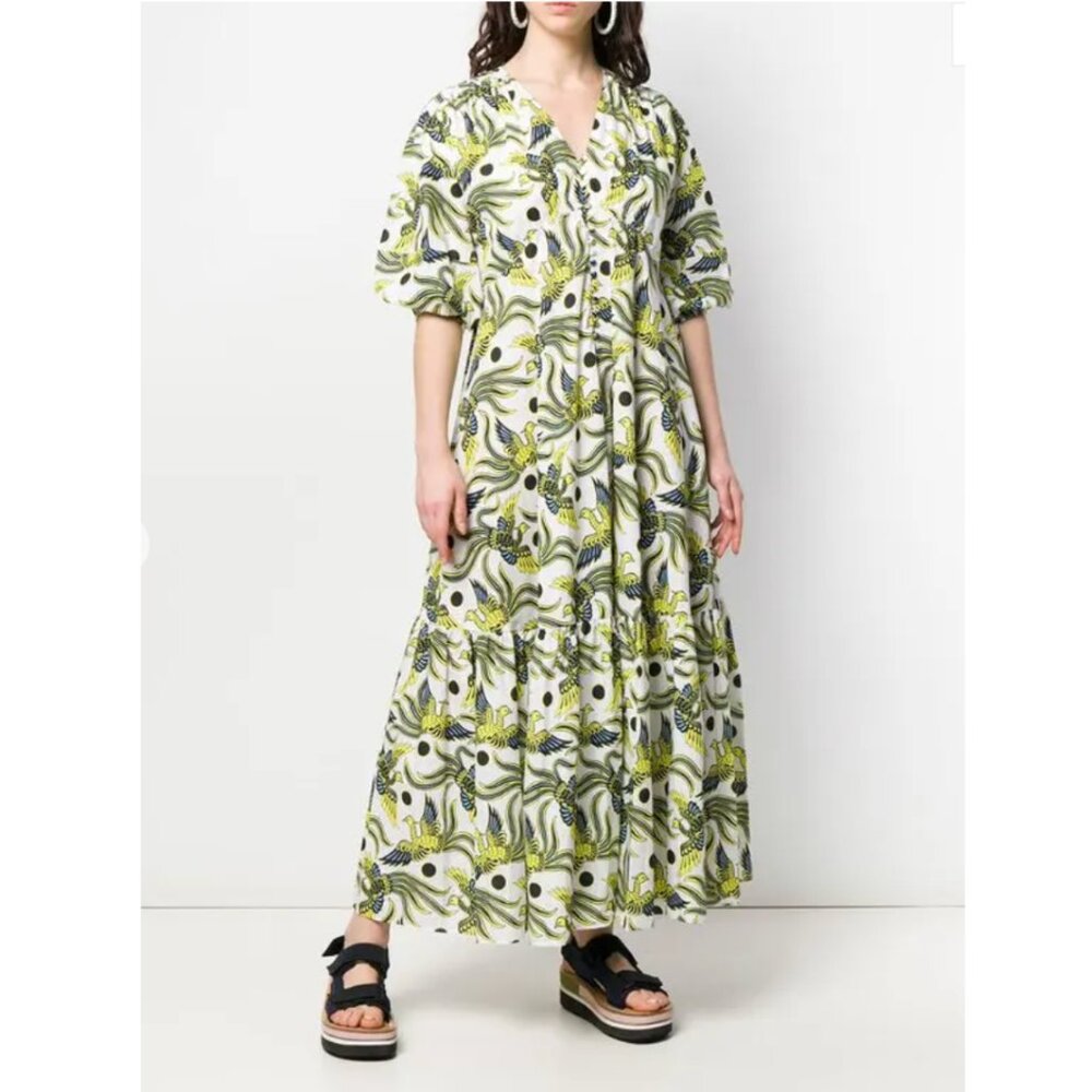 Kenzo Flying Phoenix Maxi Dress White
